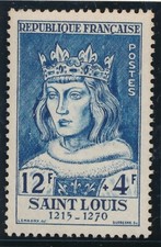 TIMBRE FRANCE 989** Louis IX  1954