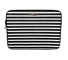 Kate Spade Laptop Sleeve Fairmont Square Black/Cream Stripes 13" Apple Macbook