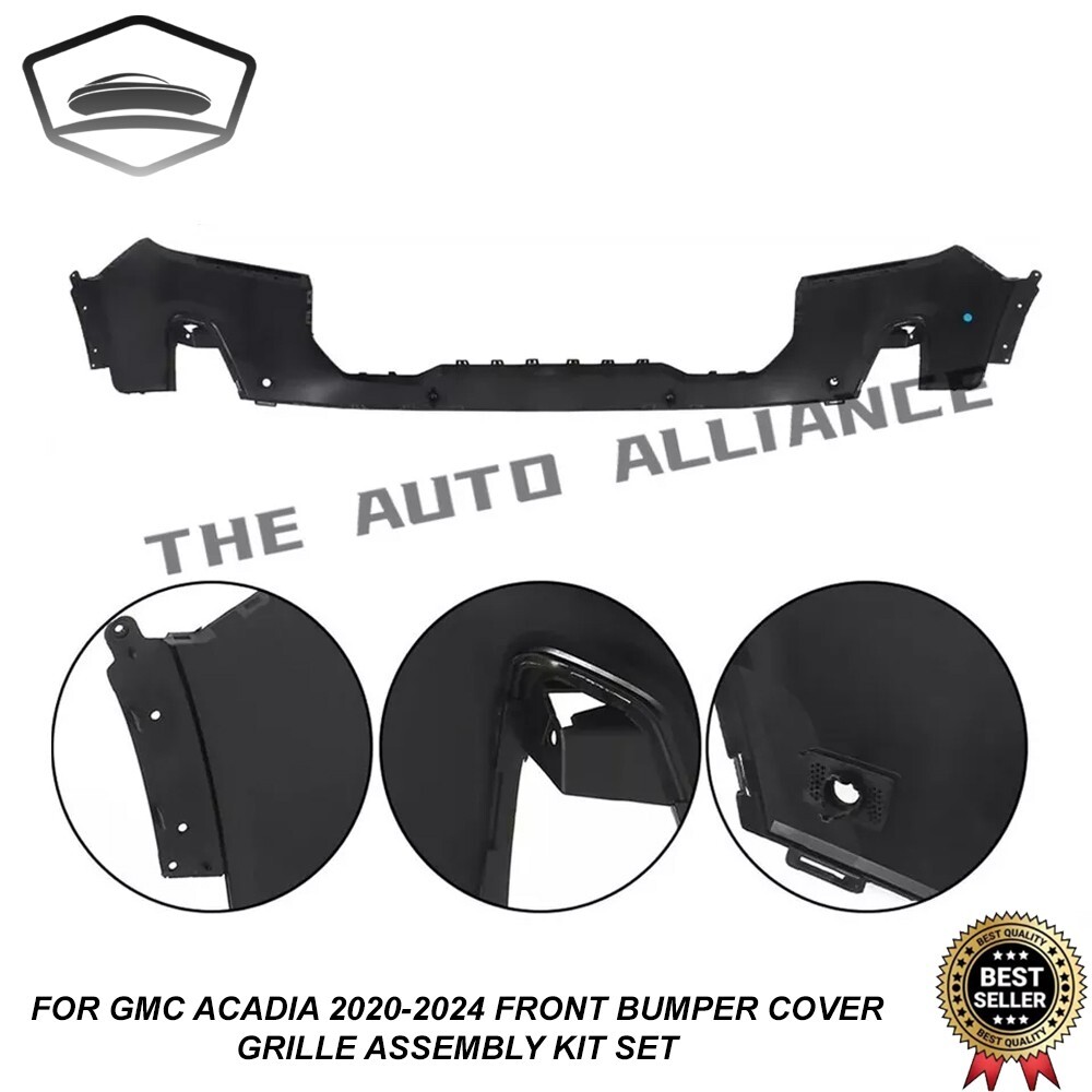 For GMC Acadia 2020-2024 Front Bumper Cover Grille Assembly Kit wit Fog Light