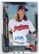 Mike Clevinger 2016 Bowman Chrome Bowman Scouts Top 100 Updates Auto #044/199