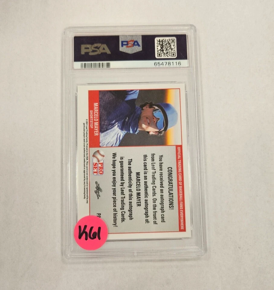 2021 Leaf Pro Set Metal '89 Pro Set Marcelo Mayer AUTO Red Wave #PA-MM7 PSA 10 - Image 2 of 2