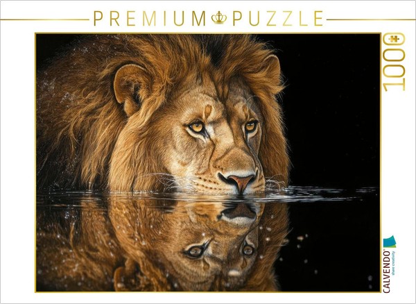 Calvendo Puzzle Lion – King Of The Water | 1000 Pieces, Finished Size 25.2 × 18.-image