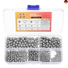 670 St&uuml;ck Kugellager Kugeln, Stahlkugeln, Edelstahlkugeln Set, Metallkugeln f&uuml;r