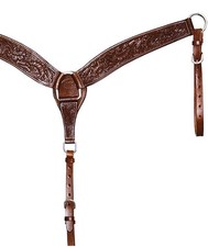 Pettorale western in cuoio con lavorazione flowers Pools 