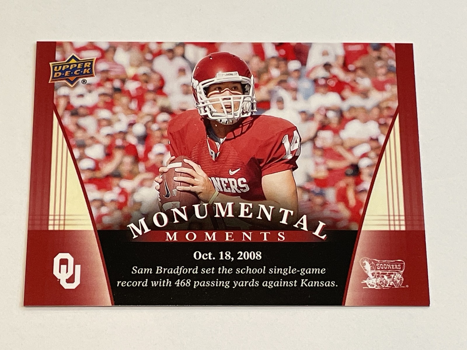 2011 Upper Deck Oklahoma Football #95 - Sam Bradford - Oklahoma Sooners