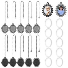 10 PCS Graduation Cap Memorial Photo Charms for Tassel Silver and Black