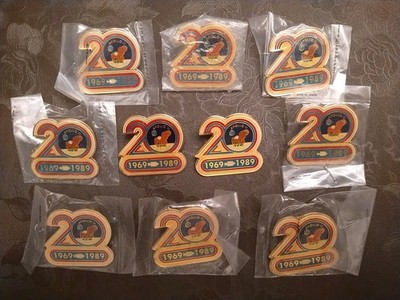 Vintage NASA Apollo 11- 20th Anniversary 1969-1989 tack  back Lapel Pins, lot 10