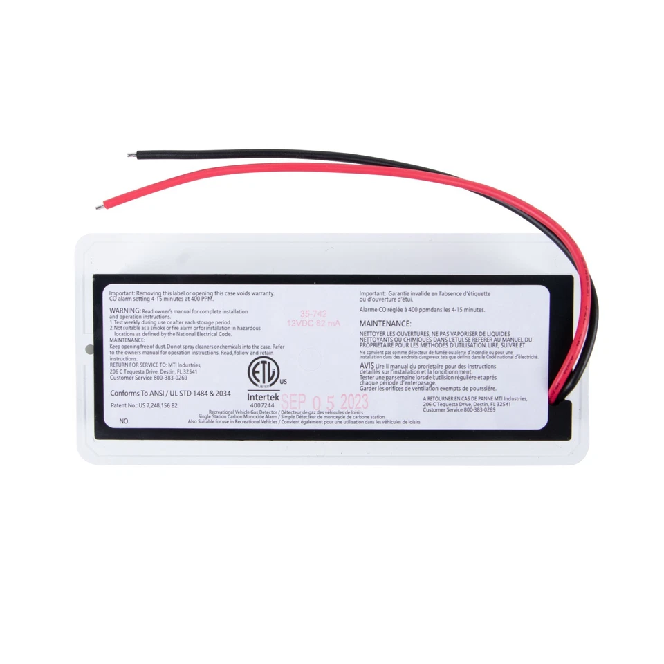Alarma doble LP/CO Safe T Alert 35-742-WH - Detector de autocaravana blanco montaje empotrado Foto 3 de 3