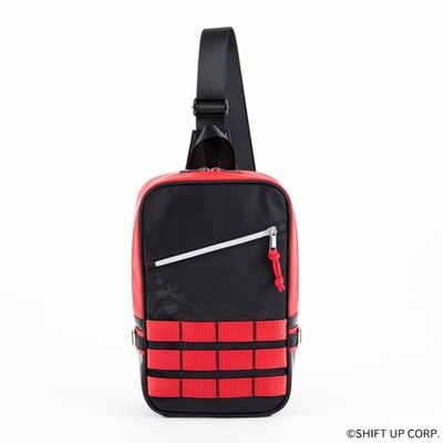 Goddess of Victory NIKKE Red Hood Body Bag Black Red Front Webbing Design
