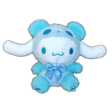 NWT Sanrio Cinnamoroll Sitting Toy Panda Costume 6.2" Blue Plush Plushie Round1
