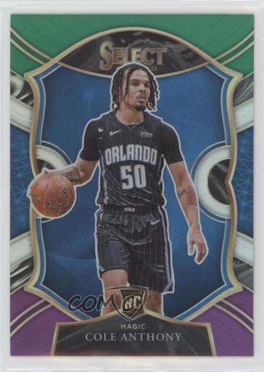 2020 Select Concourse Green White Purple Prizm Cole Anthony #75 Rookie RC 02qt