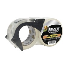Duck Max Strength Clear Packing Tape with Refillable Dispenser 2 Rolls of Maxi