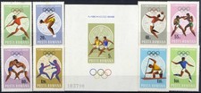 Romania 1968 Olympic Games, Mexico City / Athletics, series + block, MNH, OG a