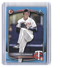 James Ellwanger #/499 2025 Bowman Draft Sky Blue Border