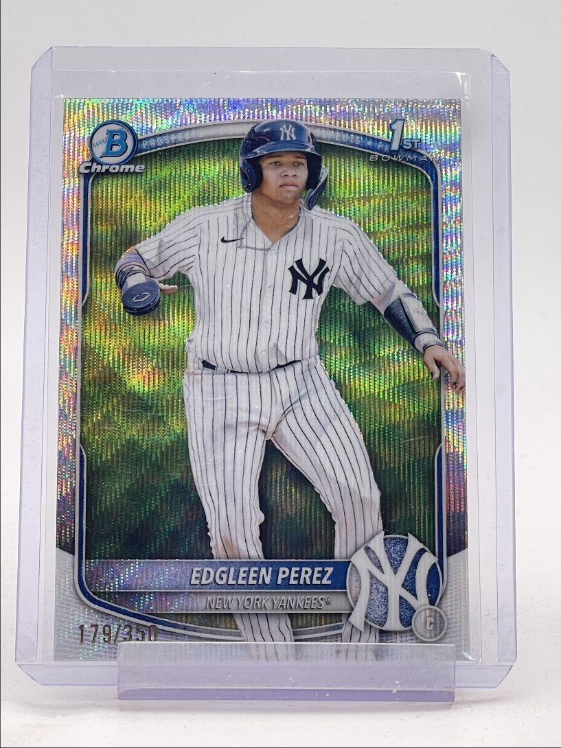 EDGLEEN PEREZ 2025 BOWMAN CHROME 1ST WAVE REFRACTOR YANKEES /350 Q1151