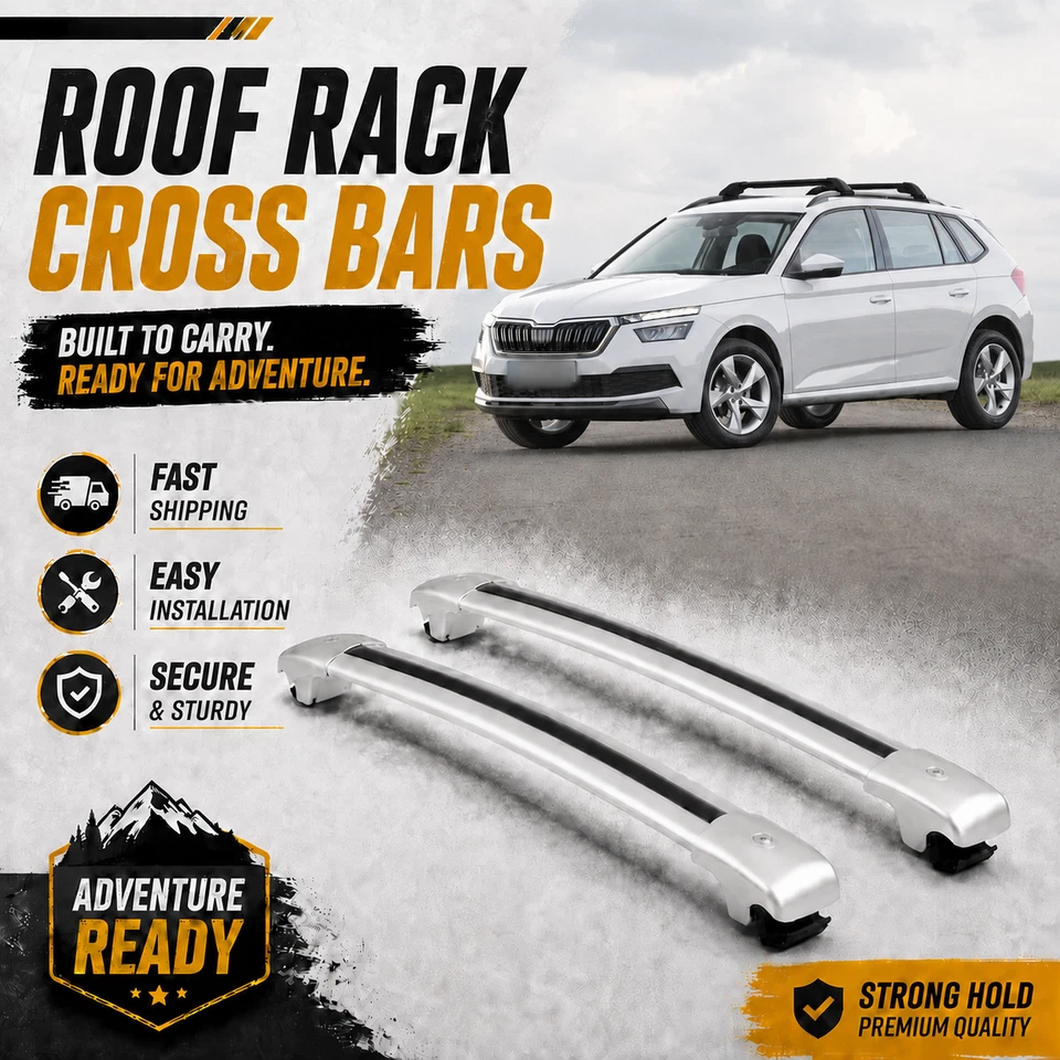 2PCS Roof Rack Cross Bars Cargo Carrier Fits For Skoda KAMIQ 2019-2026 ALU - Image 1 of 4