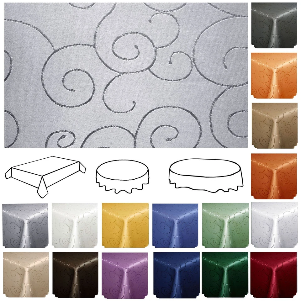 BÜGELFREI Tischdecke ORNAMENTE Eckig Oval Rund Stofftischdecke UNKOMPLIZIERT - Bild 1 von 1