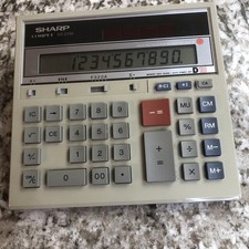 Sharp Compet QS-2130 Vtg 12-Digit Desktop Calculator Solar Battery Twin Power