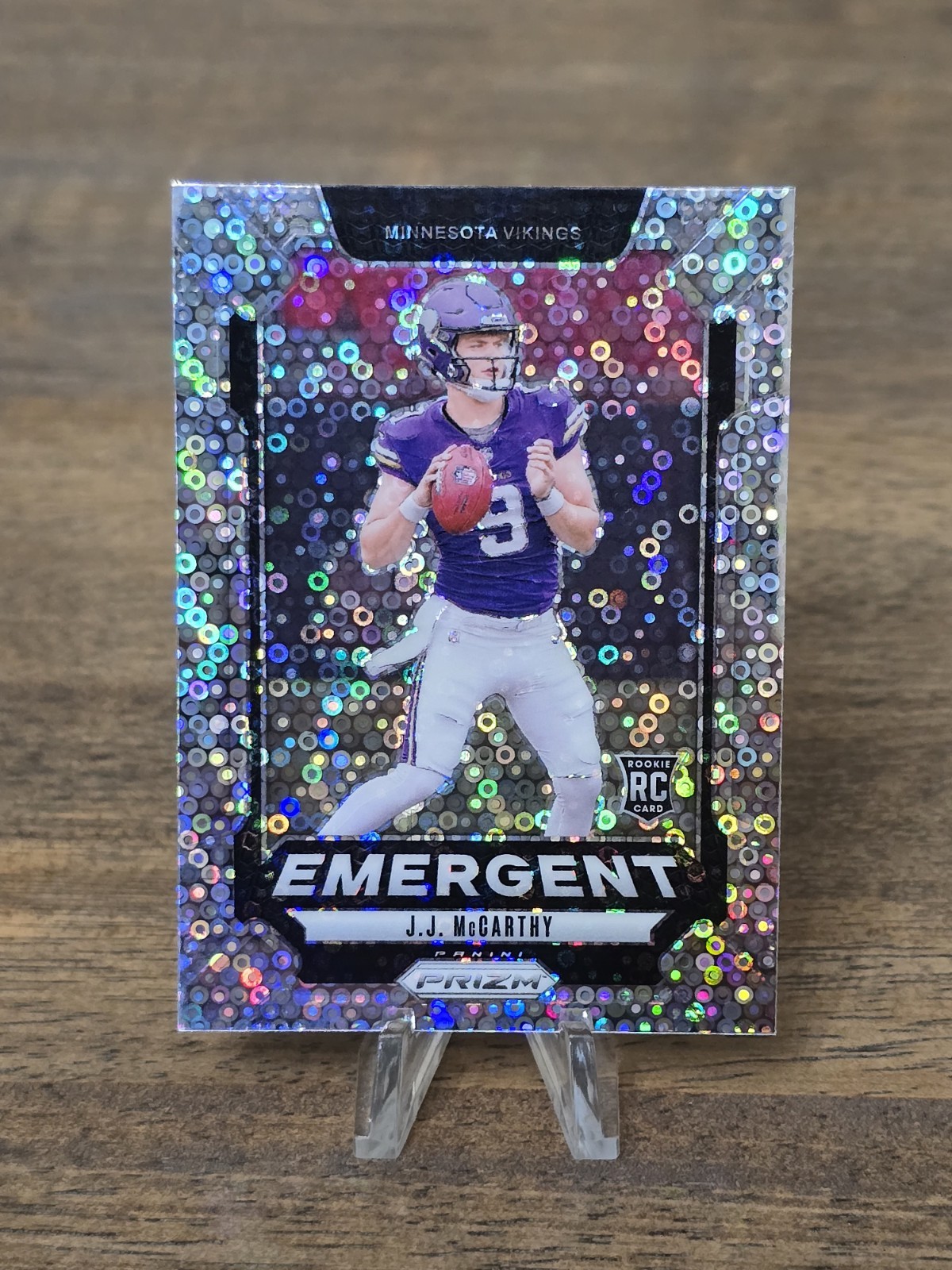 JJ MCCARTHY RC 💎 2024 PRIZM EMERGENT DISCO PRIZM 💎 MINNESOTA VIKINGS 💎 MINT