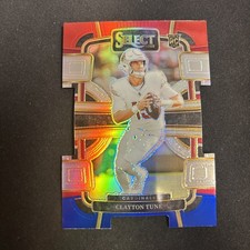 2023 Panini Select - Concourse Clayton Tune #2 Red & Blue Prizm Die-Cut (RC)