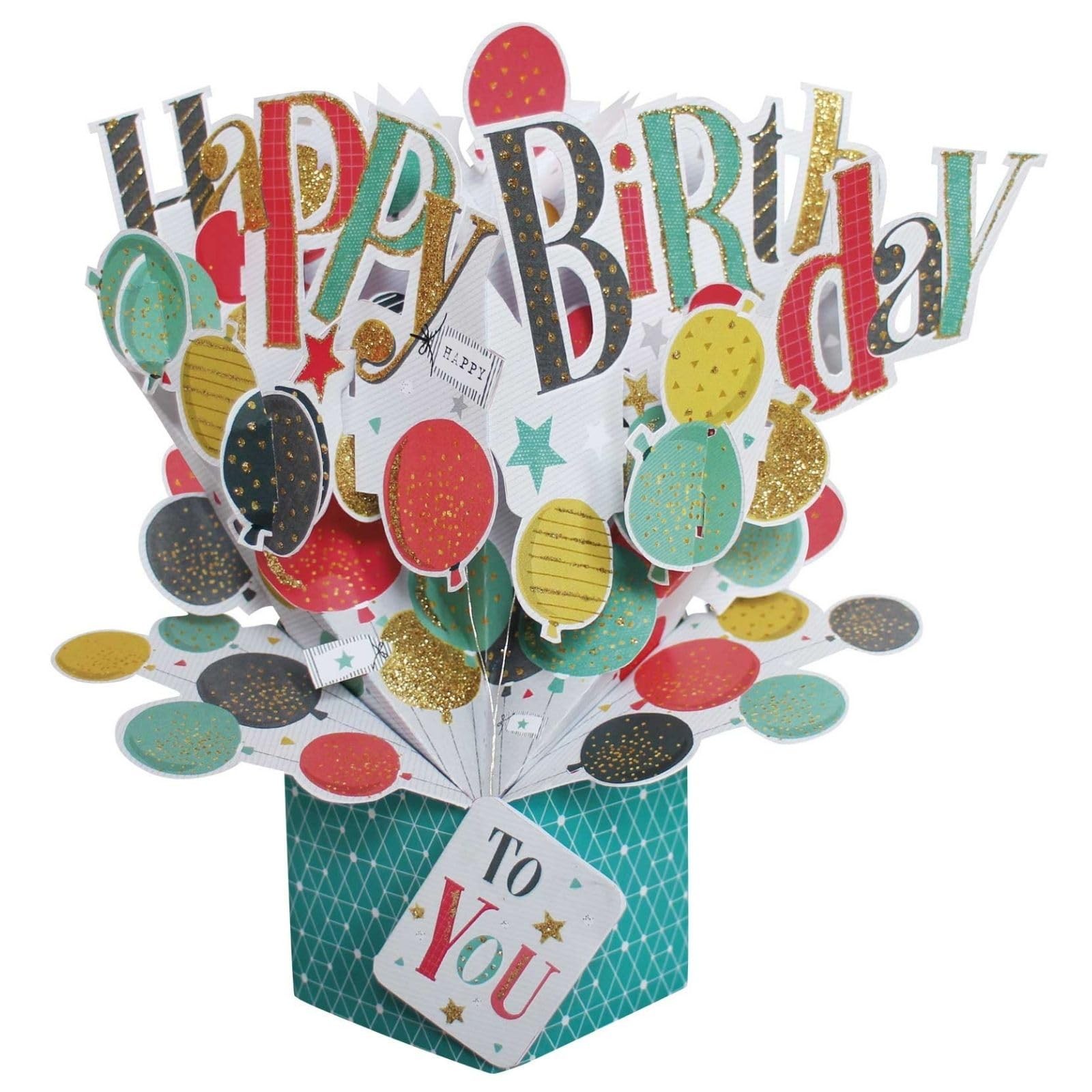 Happy Birthday Bunch Of Balloons Birthday Pop Up Greeting Card 3D Pop-Up Cards - Image 5