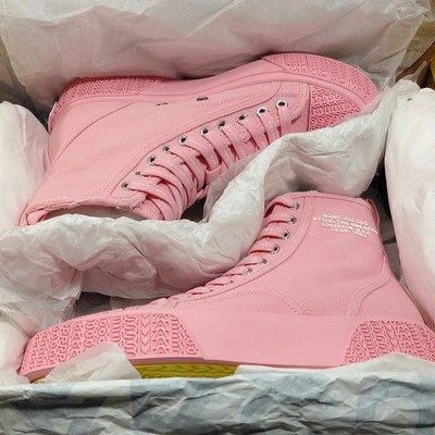 Marc Jacobs The High Top Womens Sneakers Ribbon Pink Canvas EU