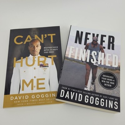David Goggins Book Lot Can't Hurt Me and Never Finished Paperback Set 1st Editio