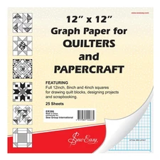 ER399 | Quilters Graph Paper Pad 8in/4in Squares | 12 x 12in 25 Sheets