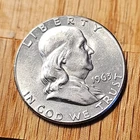 1963 Franklin Half Dollar 50C Silver 0.900 Business 456 Philadelphia KM#202