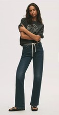 MOTHER Ditcher Hover High-Rise Straight-Leg Jeans in Cannonball Size 28