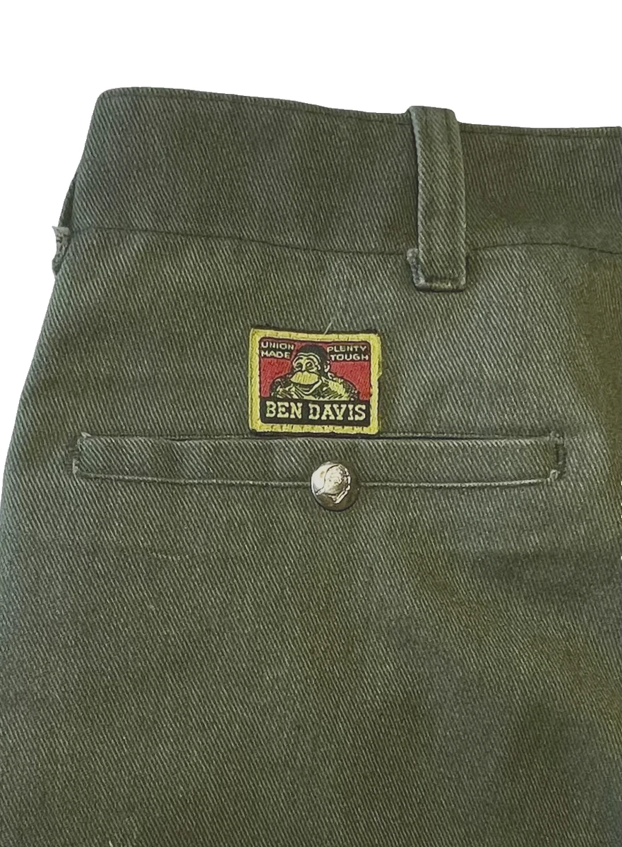 VINTAGE 70s/80s BEN DAVIS Yellow Tag 36X30 Green Workwear Skate
