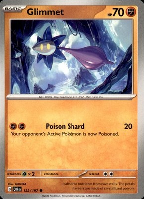 Glimmet 122/197 Pokemon Obsidian Flames Common NM