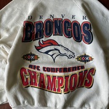 Denver Broncos white Crewneck Sweatshirt NFL Football Champions RM1556