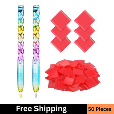 50PCS Diamond Painting Wax Pads with 2 Drill Pens, Art  Craft Tools