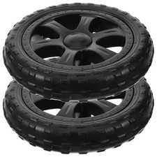 2 PCS Black Shopping Cart Wheels Replacement Plastic Foldable Utility Set