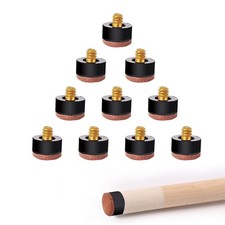 10 Pieces of 12mm Billiard Cue Tips, Hard Pool Cue Stick Screw-on Tips Replac...