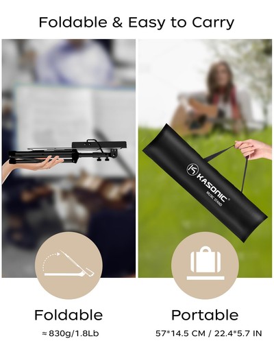 K KASONIC Notenständer, 2 in 1 Dual-Use klappbarer Notenständer 1er Pack schwarz  - Bild 6 von 7