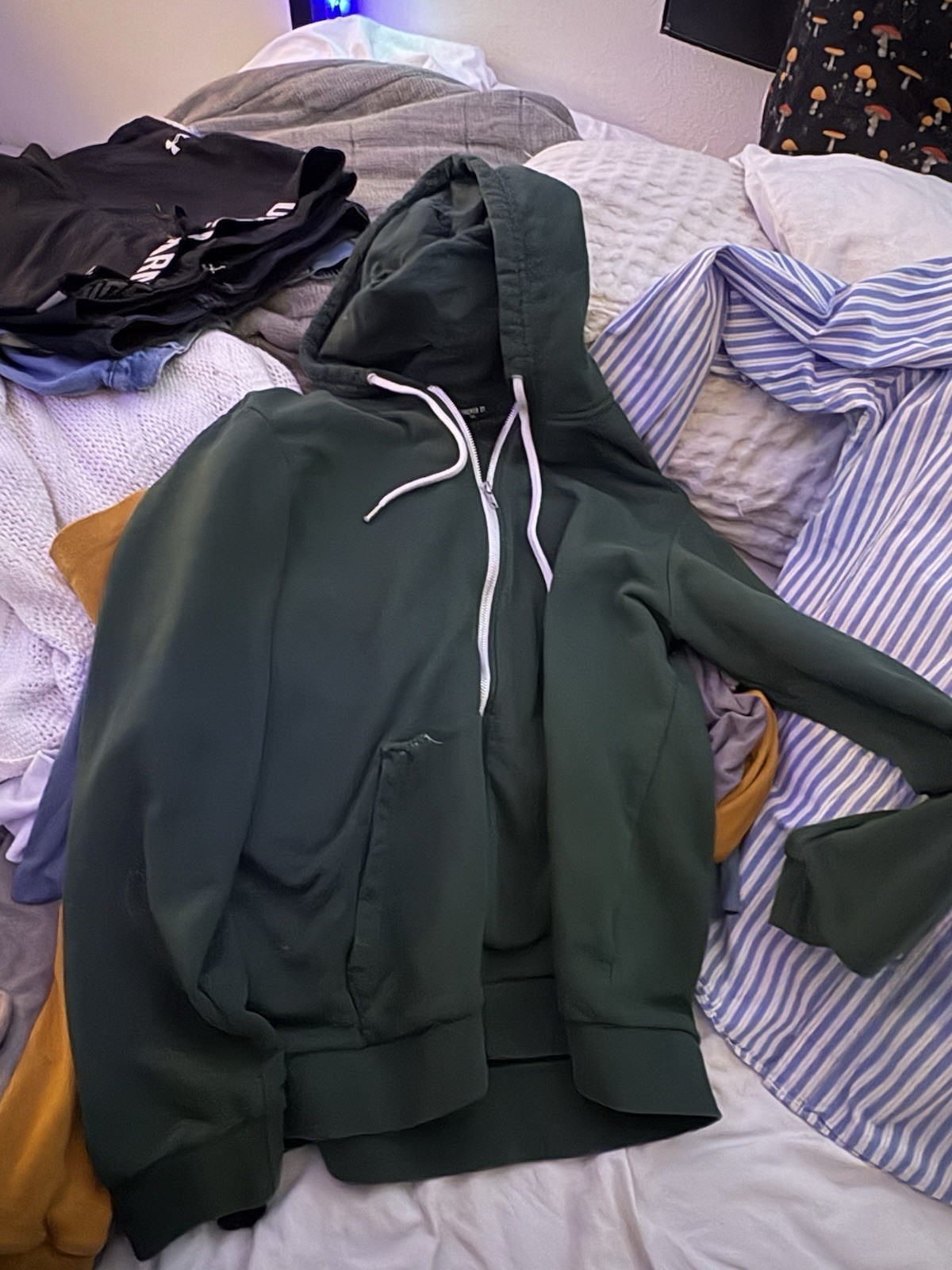 Forever 21 Hoodie Sweatshirt Adult Small Green Full Zip Women’s