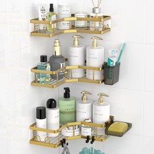 Corner Shower Caddy Bathroom Organizer: Adhesive Shower Rack Bathtub Shelves ...
