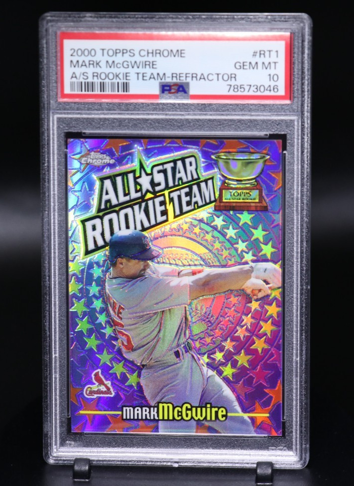 2000 Topps Chrome RT1 Mark McGwire Refractor Pop 21 PSA 10 All-Star Rookie Team view 1