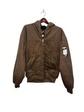Vintage Walls Work Wear Jacket Browm Duck Canvas Fleece Lined Hooded NEW