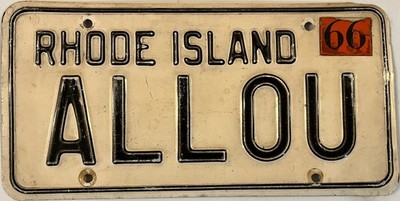 Vanity AL LOU ALFRED ALBERT LOUIS LOUIE license plate Allen Alan Alex Louise RI