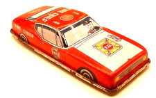 Vintage Tin Toy Press Friction Fire Chief Car Japan 5" Long