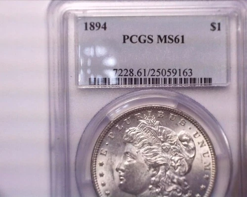 RARE 1894 PCGS MS61 Key Date Morgan Silver Dollar, Very Nice White Coin !!