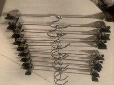 Pants /skirt Hangers with Clips Heavy Duty 10 Pack Adjustable Metal