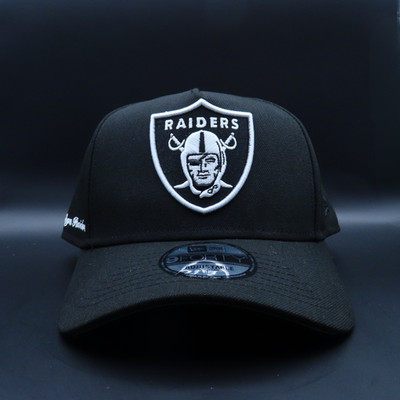 Las Vegas Raiders Black Signature Green Brim 9FORTY SnapBack Hat Adjustable