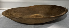 Large Primitive Antique Oval Hand-carved Wooden Trencher Dough Bowl 23" x 14"