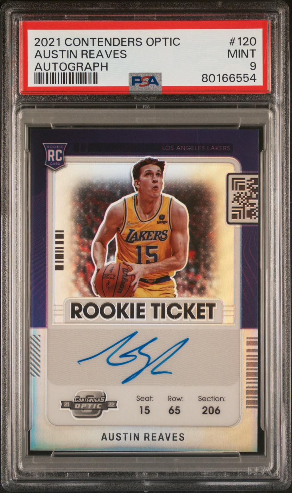2021 CONTENDERS OPTIC AUTO #120 AUSTIN REAVES PSA 9