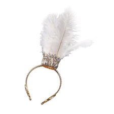 Fashionable Feathers Headband with Sturdy Rhinestones for Stylish Outfits