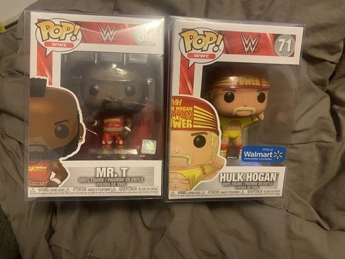 Funko Pop WWE Hulk Hogan Walmart #71 Exclusive + MR T #80 Protector WWE both